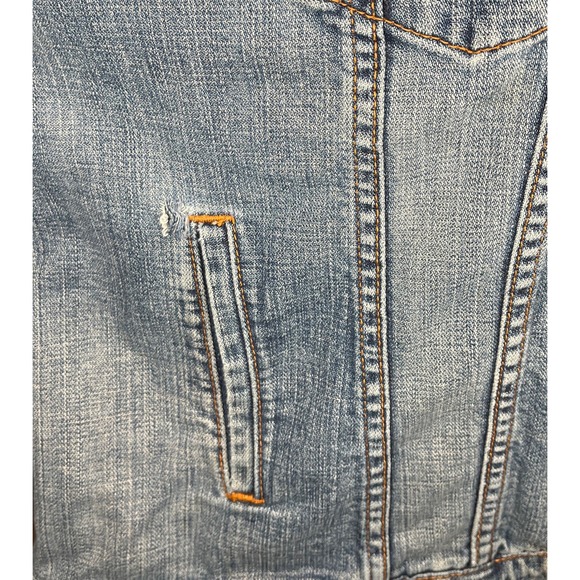 Levi's denim Trucker jacket medium wash button up red tag women's pockets 3X - Picture 7 of 14